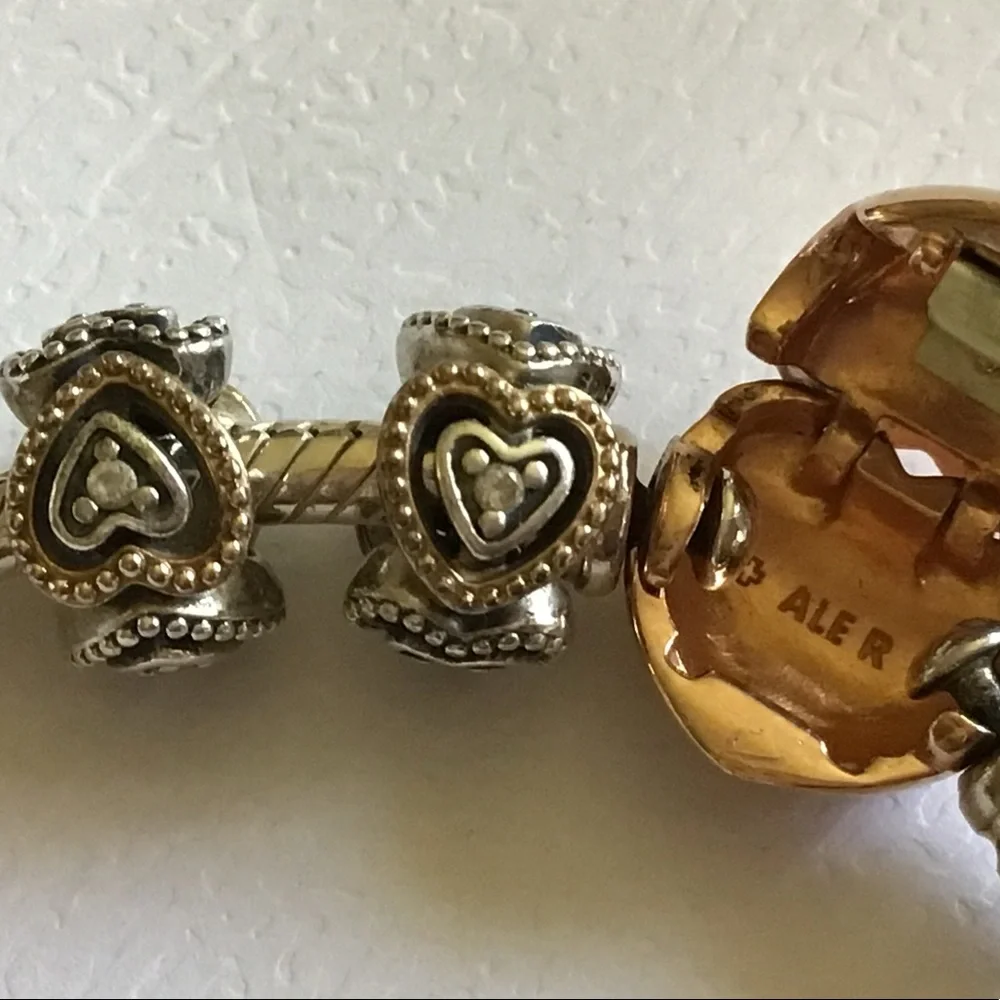 A pair of Pandora two tone charms - Picture 6 of 8